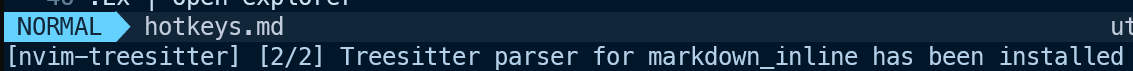 treesitter parser installed successfully